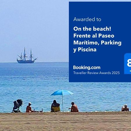 On The Beach! Frente Al Paseo Maritimo, Parking Y Piscina Málaga Exteriör bild