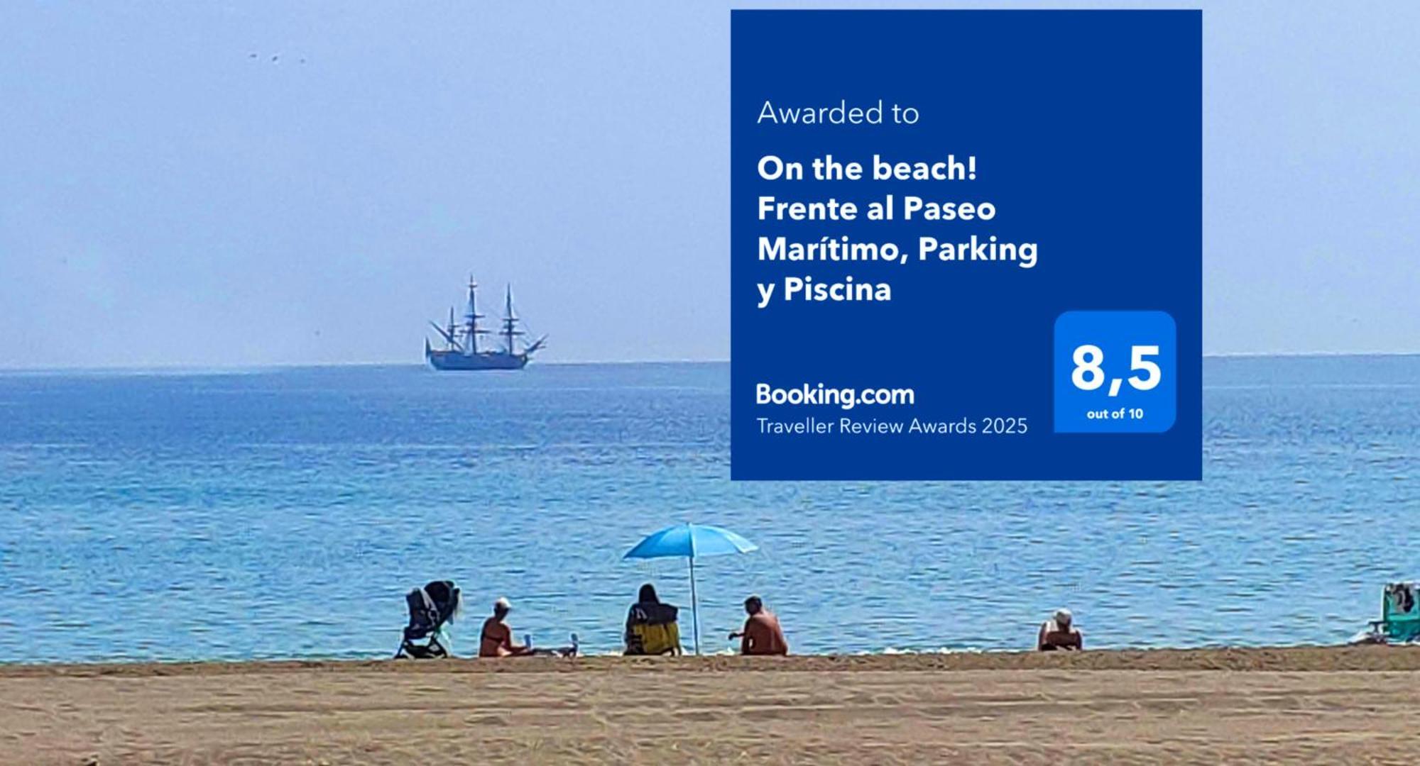 On The Beach! Frente Al Paseo Maritimo, Parking Y Piscina Málaga Exteriör bild